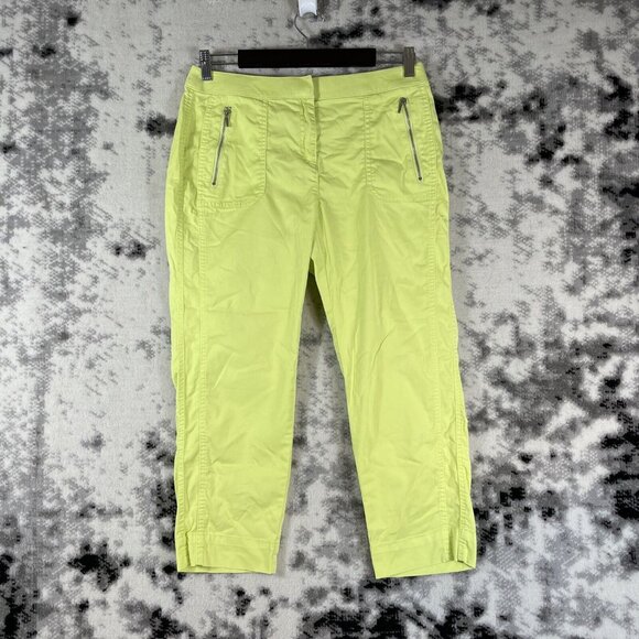 Chicos‎ Zenergy Pants Womens Size Small (0) Highlighter Yellow Zip Pockets - Picture 1 of 12